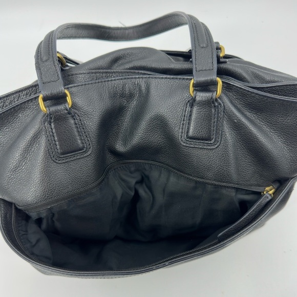 Fossil Julia Tote Black Leather Large Shoulder Bag Carryall Purse Pebbled - Picture 8 of 16